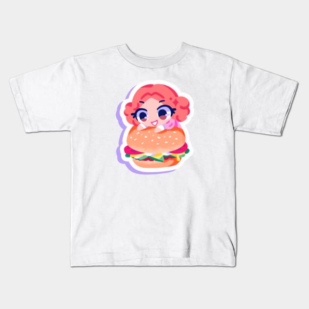 Haru Okumura burger Kids T-Shirt by OkiComa